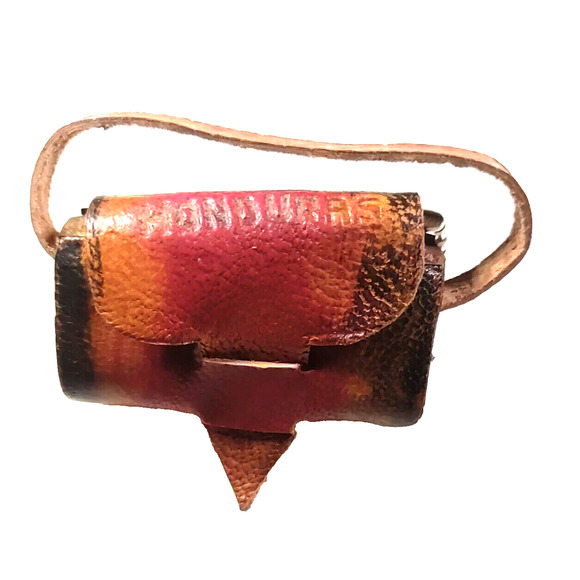 Leather Keychain Purse Money Hide Hand Made - Picture 2 of 4